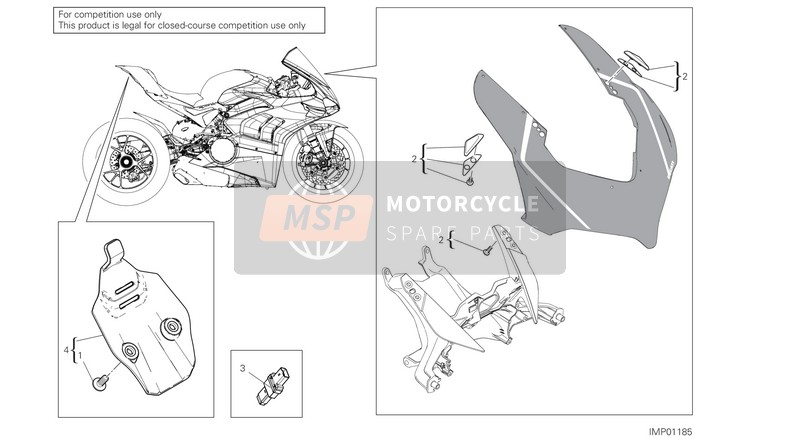 97380901B, Mirror Hole Cover Kit, Ducati, 0