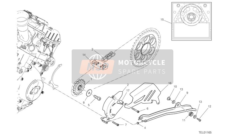 Ducati SUPERBIKE Panigale V4 R EU 2020 Voortandwiel - Ketting voor een 2020 Ducati SUPERBIKE Panigale V4 R EU