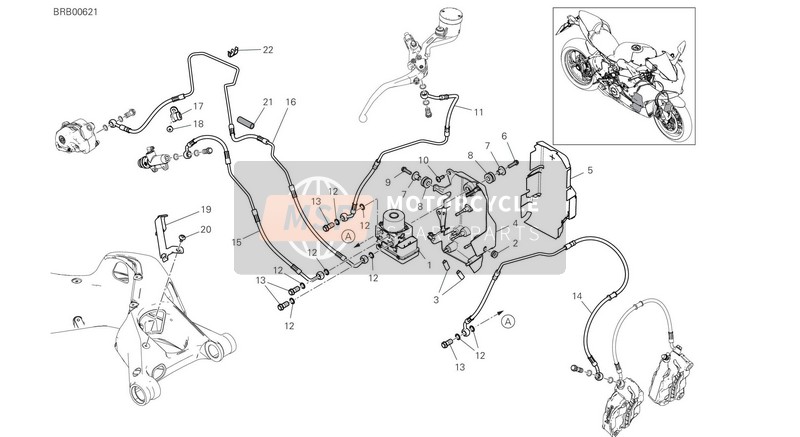 Ducati SUPERBIKE Panigale V4 R USA 2019 Sistema de frenado ABS para un 2019 Ducati SUPERBIKE Panigale V4 R USA