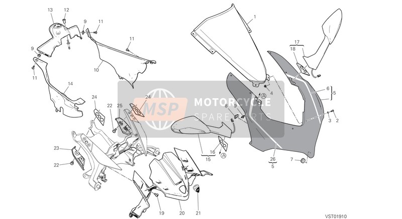 Ducati SUPERBIKE Panigale V4 R USA 2020 Cowling for a 2020 Ducati SUPERBIKE Panigale V4 R USA
