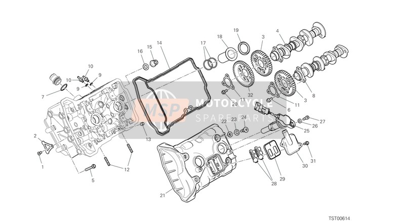 Ducati SUPERBIKE Panigale V4 R USA 2020 Front Head - Timing System for a 2020 Ducati SUPERBIKE Panigale V4 R USA