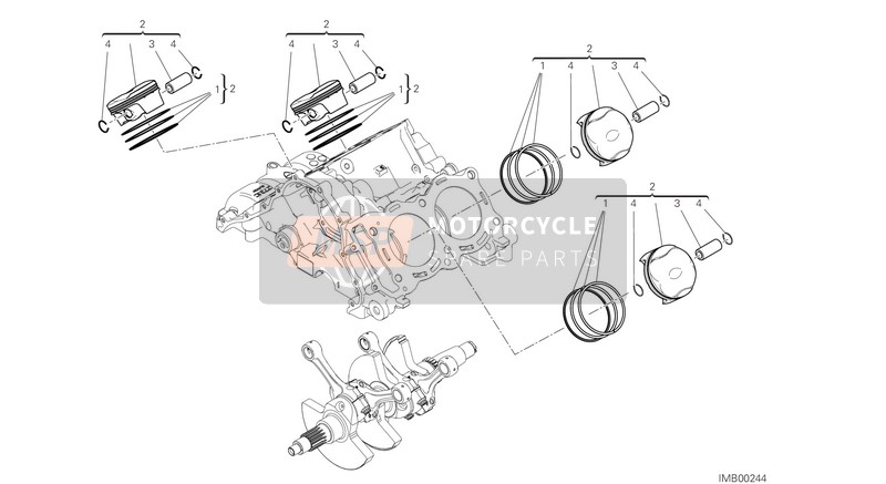 Ducati SUPERBIKE PANIGALE V4 S 2021 Cilindros - Pistones para un 2021 Ducati SUPERBIKE PANIGALE V4 S