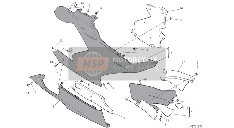 Ducati SUPERBIKE PANIGALE V4 S 2021 Carenatura, RH per un 2021 Ducati SUPERBIKE PANIGALE V4 S