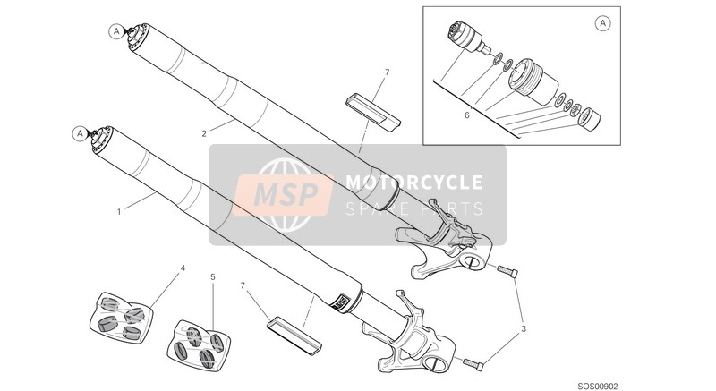 Ducati SUPERBIKE PANIGALE V4 S EU 2018 Front Fork for a 2018 Ducati SUPERBIKE PANIGALE V4 S EU