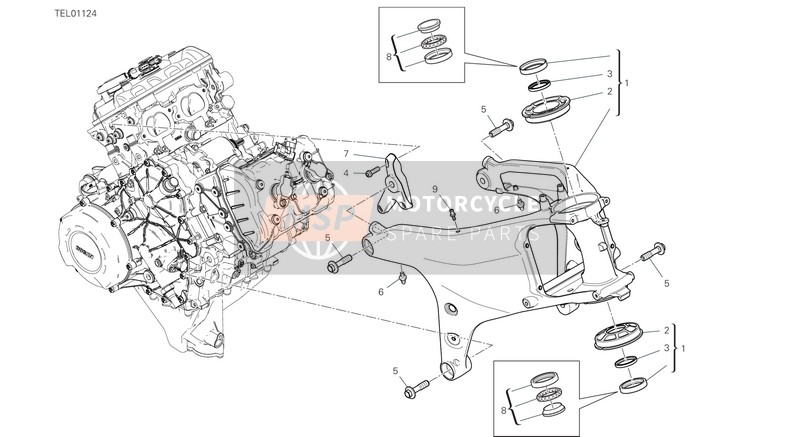 Ducati SUPERBIKE PANIGALE V4 S EU 2019 Frame voor een 2019 Ducati SUPERBIKE PANIGALE V4 S EU