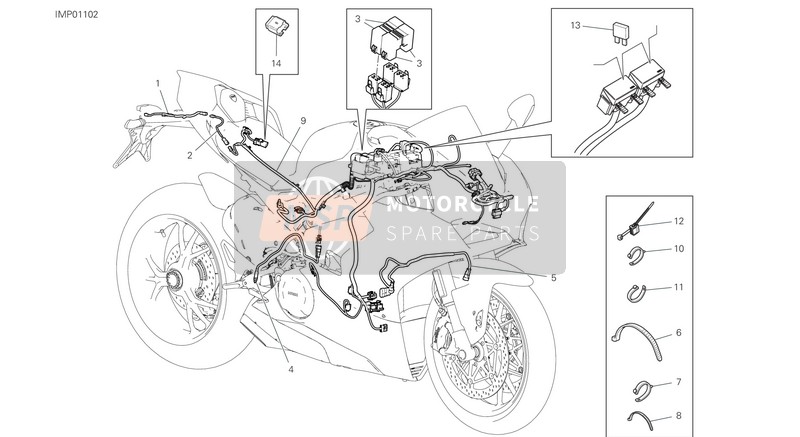 Ducati SUPERBIKE PANIGALE V4 S EU 2019 Sistema elettrico del veicolo per un 2019 Ducati SUPERBIKE PANIGALE V4 S EU