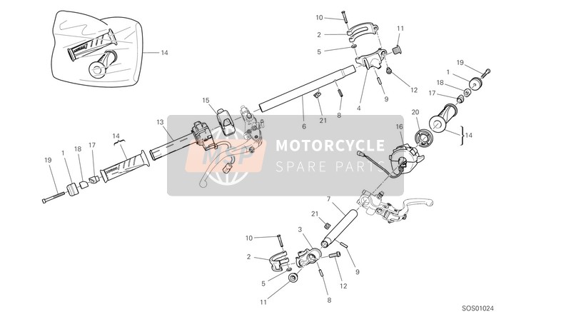 Ducati SUPERBIKE PANIGALE V4 S EU 2020 Metà-Manubrio per un 2020 Ducati SUPERBIKE PANIGALE V4 S EU