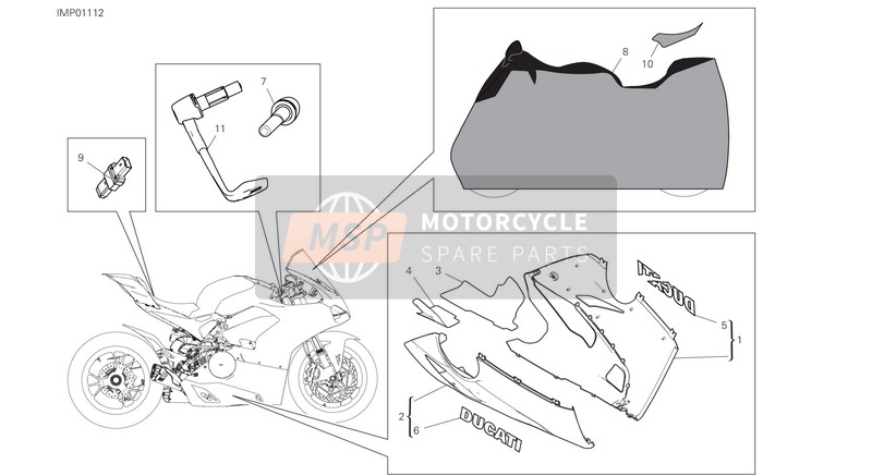 Ducati SUPERBIKE PANIGALE V4 SPECIALE EU 2019 Accessoires voor een 2019 Ducati SUPERBIKE PANIGALE V4 SPECIALE EU