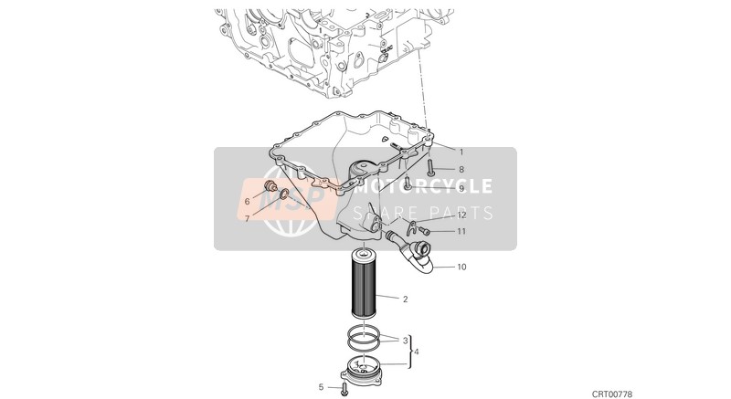 Ducati SUPERBIKE PANIGALE V4 SPECIALE USA 2018 Oil Pan for a 2018 Ducati SUPERBIKE PANIGALE V4 SPECIALE USA