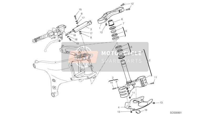 Ducati SUPERBIKE PANIGALE V4 SPECIALE USA 2018 Lenkungsbaugruppe für ein 2018 Ducati SUPERBIKE PANIGALE V4 SPECIALE USA