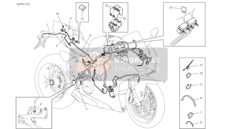 Ducati SUPERBIKE PANIGALE V4 SPECIALE USA 2018 Sistema elettrico del veicolo per un 2018 Ducati SUPERBIKE PANIGALE V4 SPECIALE USA