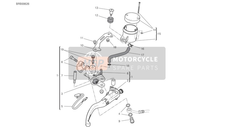 Ducati SUPERBIKE PANIGALE V4 SPECIALE USA 2019 Front Brake Pump for a 2019 Ducati SUPERBIKE PANIGALE V4 SPECIALE USA