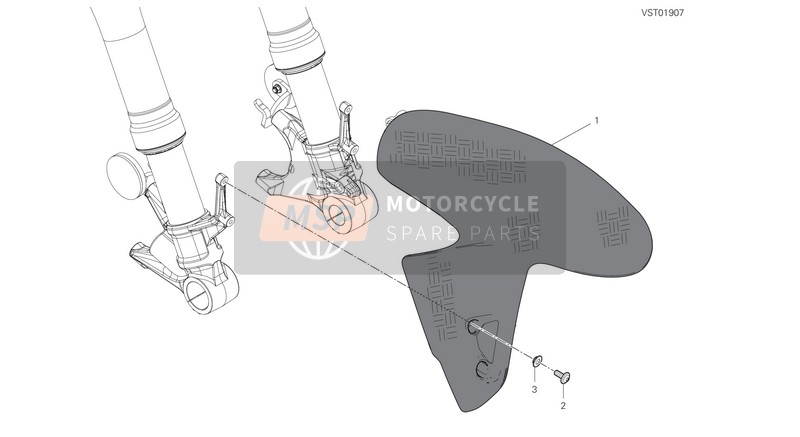 Ducati SUPERBIKE PANIGALE V4 SPECIALE USA 2019 Front Mudguard for a 2019 Ducati SUPERBIKE PANIGALE V4 SPECIALE USA