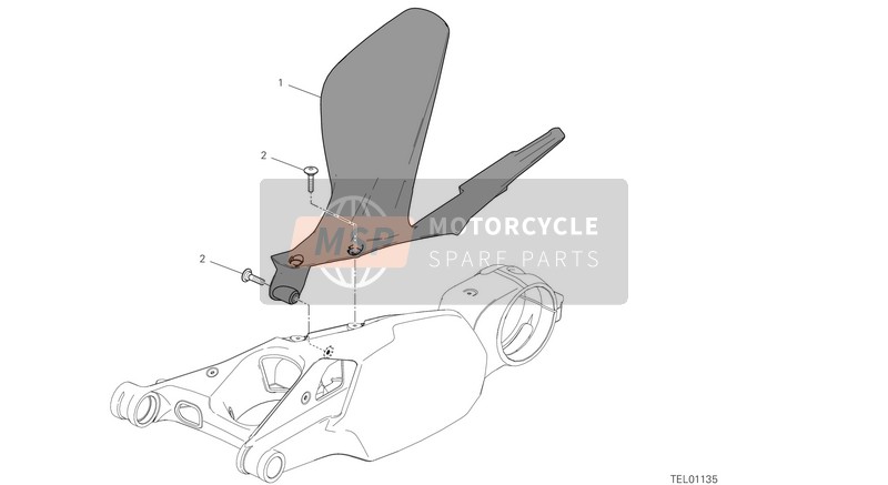 Ducati SUPERBIKE PANIGALE V4 USA 2019 Garde-boue arrière pour un 2019 Ducati SUPERBIKE PANIGALE V4 USA