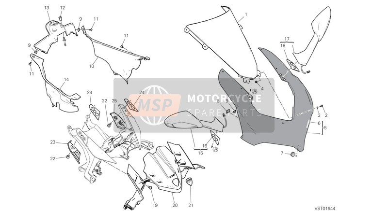 Ducati SUPERBIKE PANIGALE V4 USA 2020 Cowling for a 2020 Ducati SUPERBIKE PANIGALE V4 USA