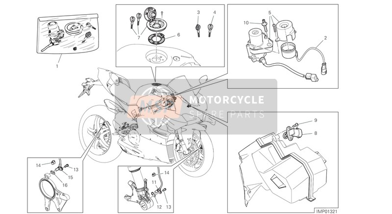 59822351C, Locks Kit, Ducati, 0