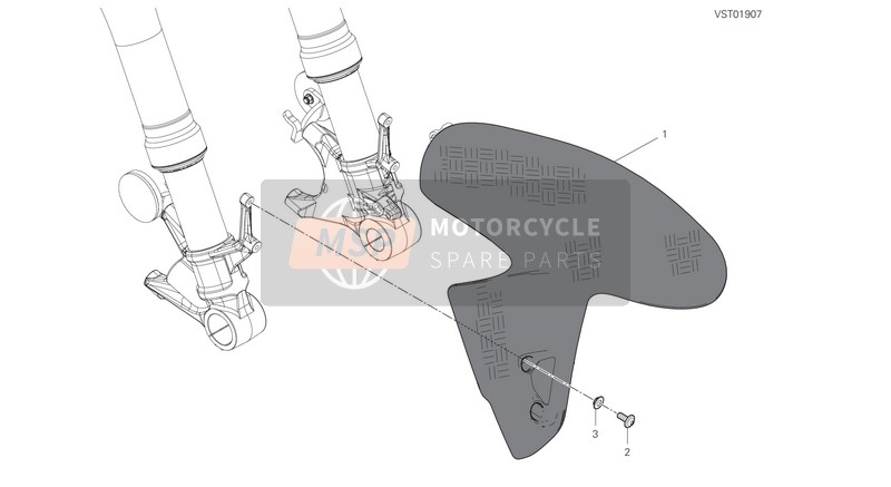 Ducati SUPERBIKE SUPERLEGGERA V4 2021 Voorspatbord voor een 2021 Ducati SUPERBIKE SUPERLEGGERA V4