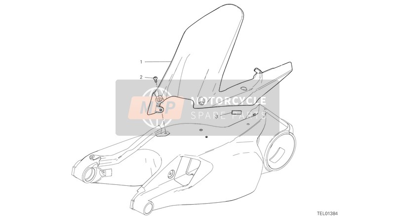 56511361AA, Rear Mudguard Carbon, Ducati, 0