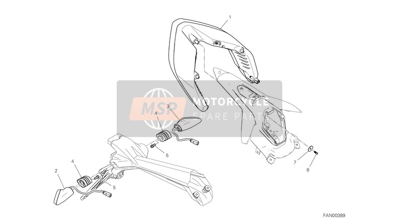 Ducati SUPERBIKE SUPERLEGGERA V4 2021 RÜCKLICHT für ein 2021 Ducati SUPERBIKE SUPERLEGGERA V4