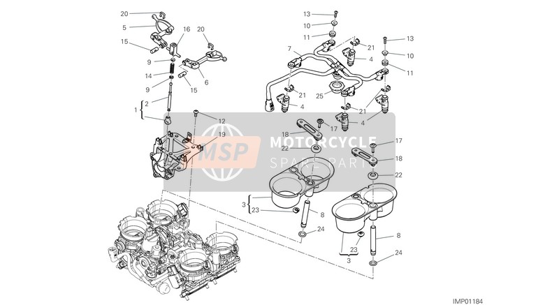 Ducati SUPERBIKE SUPERLEGGERA V4 2021 Cuerpo del acelerador para un 2021 Ducati SUPERBIKE SUPERLEGGERA V4