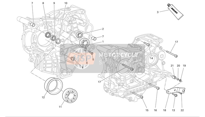 Ducati SUPERBKE 999S BIP-MON Eu 2005 Mezzo carter 1 per un 2005 Ducati SUPERBKE 999S BIP-MON Eu