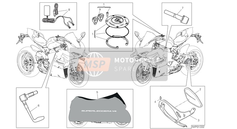 Ducati SUPERLEGGERA V4 2021 Zubehör für ein 2021 Ducati SUPERLEGGERA V4