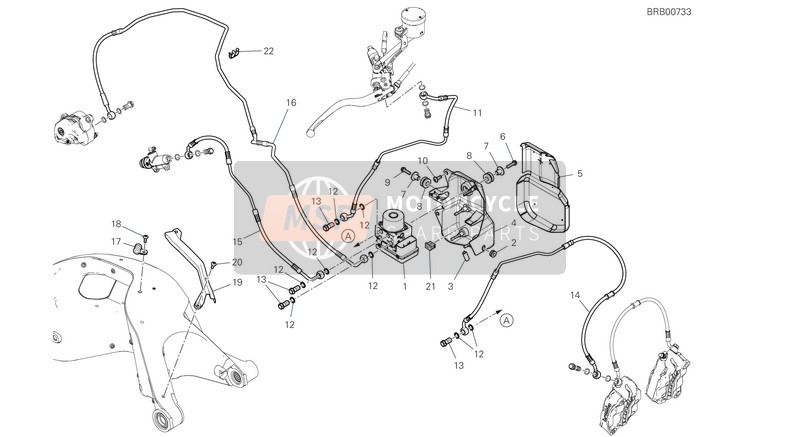 Ducati SUPERLEGGERA V4 2021 Sistema di rottura ABS per un 2021 Ducati SUPERLEGGERA V4