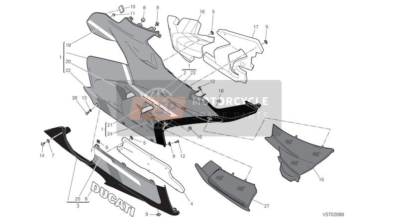 Ducati SUPERLEGGERA V4 2021 Carénage, RH pour un 2021 Ducati SUPERLEGGERA V4