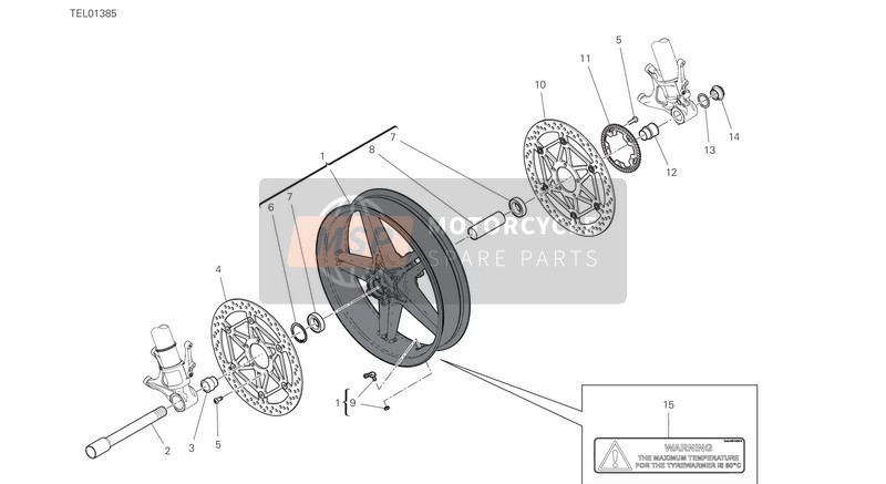 Ducati SUPERLEGGERA V4 2021 Rueda delantera para un 2021 Ducati SUPERLEGGERA V4