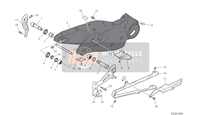 Ducati SUPERLEGGERA V4 2021 Bras oscillant arrière pour un 2021 Ducati SUPERLEGGERA V4