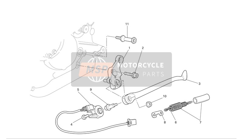 55610231A, Side Stand, Ducati, 0