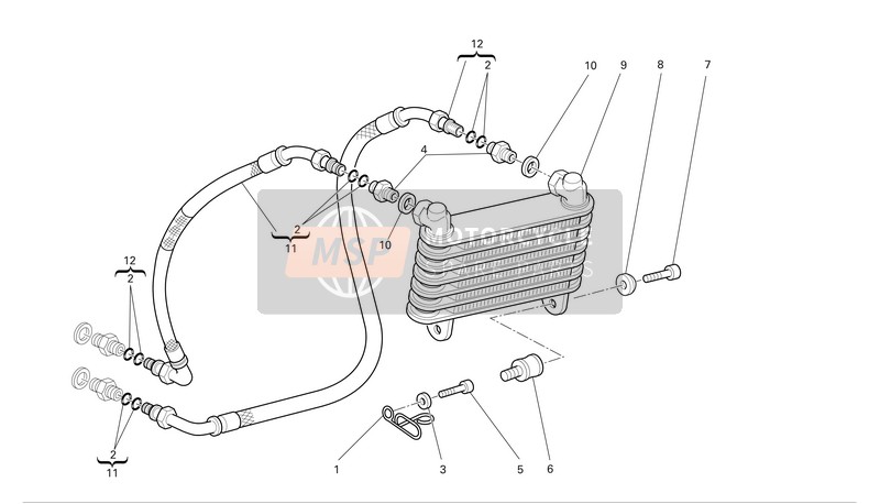 Ducati SUPERSPORT 1000 Eu 2005 Oil Cooler for a 2005 Ducati SUPERSPORT 1000 Eu