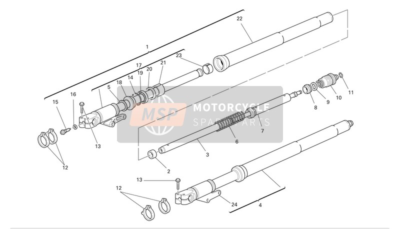 Ducati SUPERSPORT 1000 Eu 2006 Horquillas delanteras para un 2006 Ducati SUPERSPORT 1000 Eu