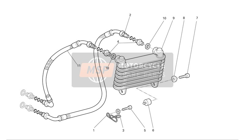 Ducati SUPERSPORT 1000 Eu 2006 Oil Cooler for a 2006 Ducati SUPERSPORT 1000 Eu