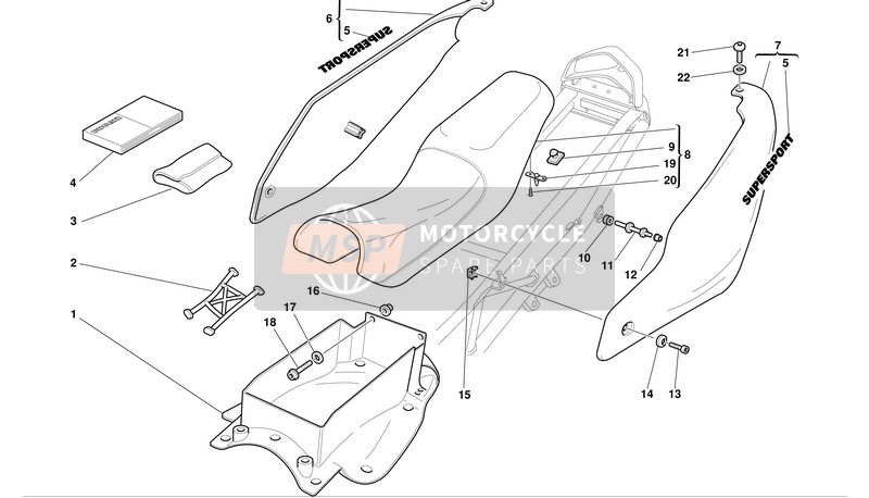 Ducati SUPERSPORT 1000 I.E. Eu 2003 Seat for a 2003 Ducati SUPERSPORT 1000 I.E. Eu