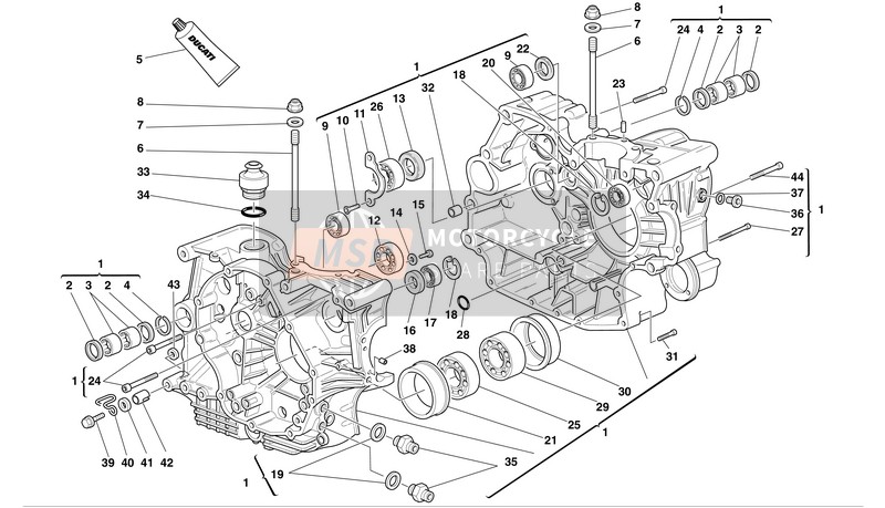 Ducati SUPERSPORT 1000 I.E. Eu 2004 Carter Helft voor een 2004 Ducati SUPERSPORT 1000 I.E. Eu