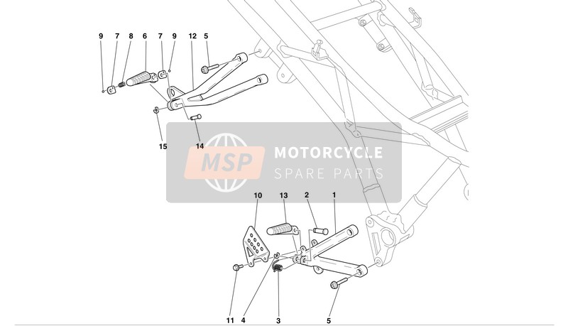 Ducati SUPERSPORT 1000 I.E. Eu 2004 R.H. Foot Rests for a 2004 Ducati SUPERSPORT 1000 I.E. Eu