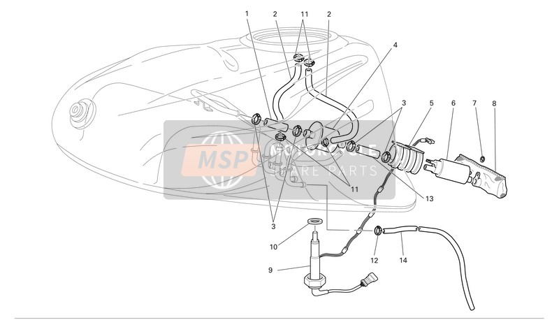 Ducati SUPERSPORT 1000 Usa 2005 Fuel System for a 2005 Ducati SUPERSPORT 1000 Usa