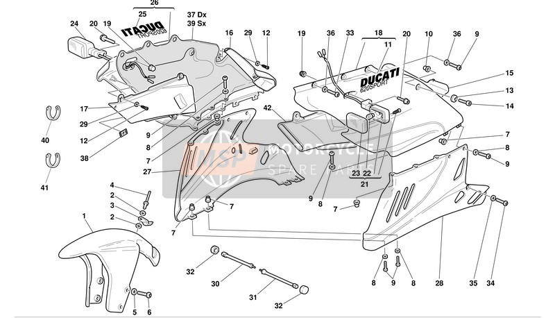 69923741A, LH-RH Low.Air Conveyors Set, Ducati, 1
