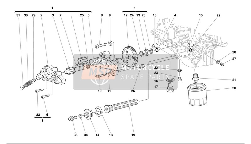 Ducati SUPERSPORT 620S I.E. Usa 2003 Filters en oliepomp voor een 2003 Ducati SUPERSPORT 620S I.E. Usa