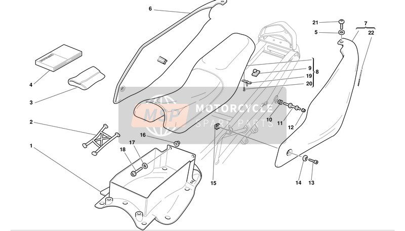 Ducati SUPERSPORT 620S I.E. Usa 2003 Asiento para un 2003 Ducati SUPERSPORT 620S I.E. Usa