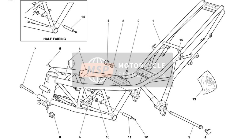 Ducati SUPERSPORT 750 I.E. Eu 2001 Frame for a 2001 Ducati SUPERSPORT 750 I.E. Eu