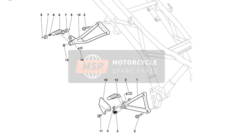 Ducati SUPERSPORT 750 I.E. Eu 2001 R.H. Reposapiés para un 2001 Ducati SUPERSPORT 750 I.E. Eu