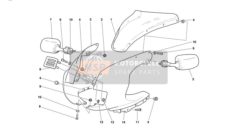 Ducati SUPERSPORT 750 I.E. Eu 2001 Carenado de faros para un 2001 Ducati SUPERSPORT 750 I.E. Eu