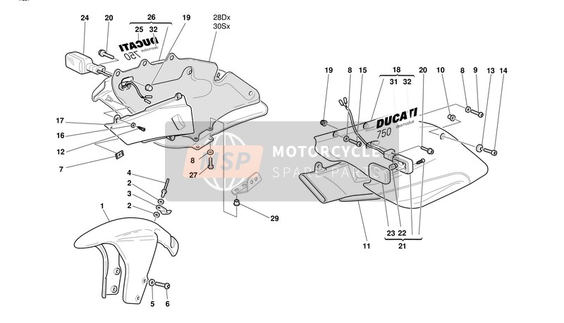 43711061AB, Calcamania Ducati 750, Ducati, 1