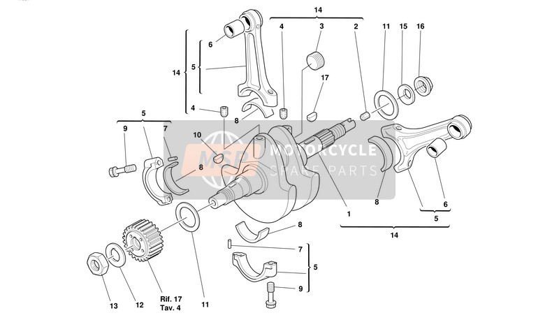 Ducati SUPERSPORT 750 I.E. Eu 2002 Cigüeñal para un 2002 Ducati SUPERSPORT 750 I.E. Eu