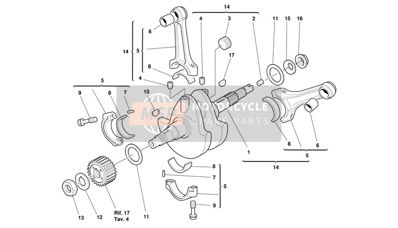 Ducati SUPERSPORT 750 I.E. Usa 2001 Vilebrequin pour un 2001 Ducati SUPERSPORT 750 I.E. Usa