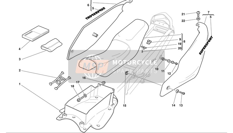 Ducati SUPERSPORT 750 I.E. Usa 2002 Posto A Sedere per un 2002 Ducati SUPERSPORT 750 I.E. Usa