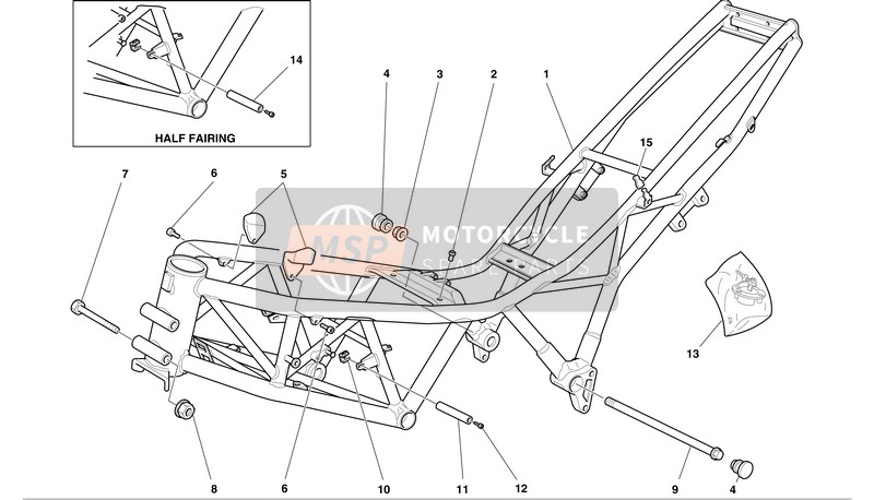 Ducati SUPERSPORT 750S I.E. Eu 2002 Frame for a 2002 Ducati SUPERSPORT 750S I.E. Eu