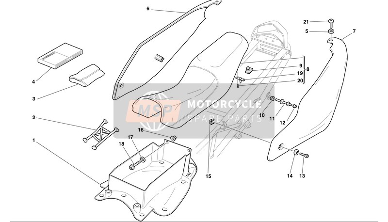 Ducati SUPERSPORT 750S I.E. Eu 2002 Seat for a 2002 Ducati SUPERSPORT 750S I.E. Eu